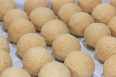 Close-up of dough balls