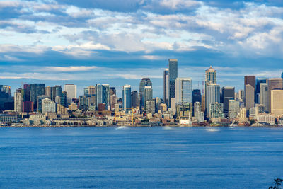 A view of the skyline in seattle, washingotn. architecture shot.