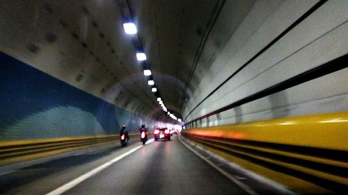 View of illuminated tunnel