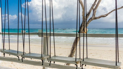 Scenic view of beach against sky