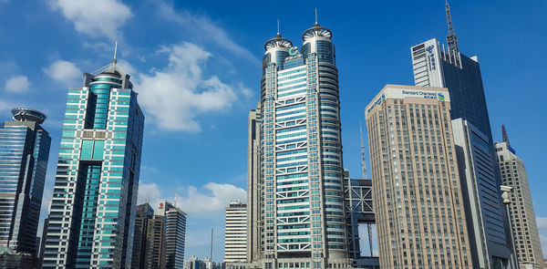 Low angle view of buildings against sky