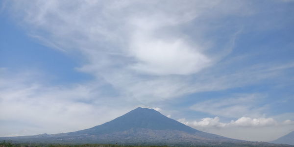 Scenic view of volcanic mountain against sky