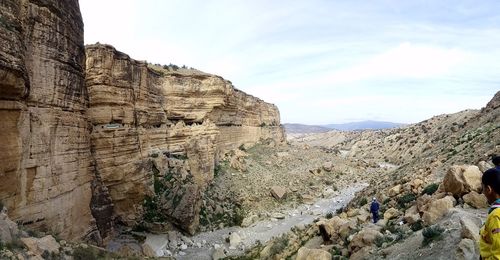 Scenic view of rocky mountains against sky