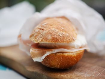 Close-up of bread on table