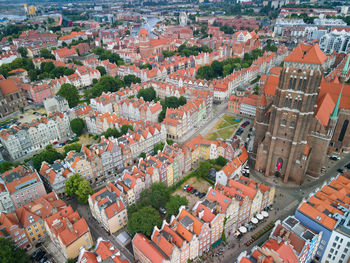 High angle view of townscape