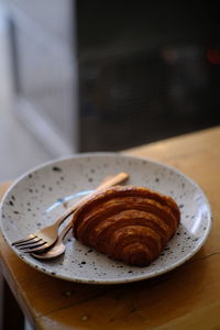 Close-up of dessert in plate on table