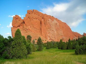 Scenic view of land against sky