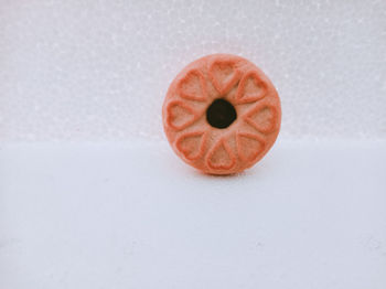 Close-up of apple against white background