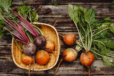 High angle view of vegetables