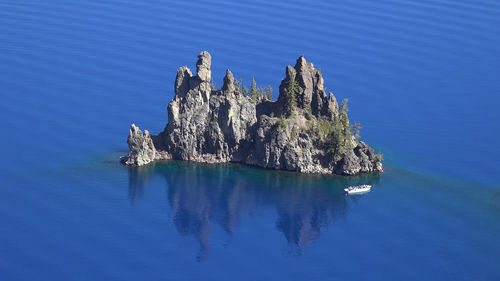 Panoramic view of sea and rock formations