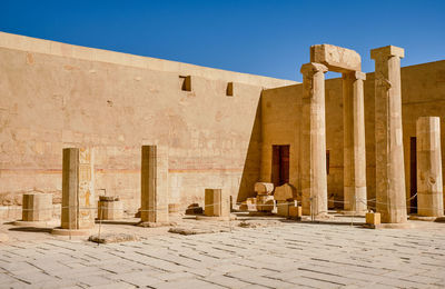 Exterior of old building against clear sky