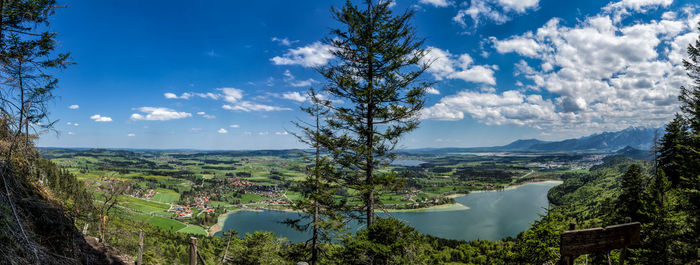 Panoramic view of landscape and mountains against sky