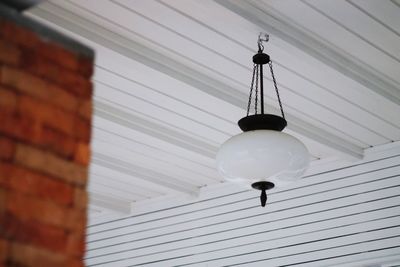 Low angle view of electric lamp