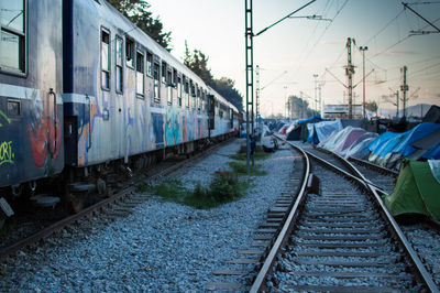 Railroad tracks against sky