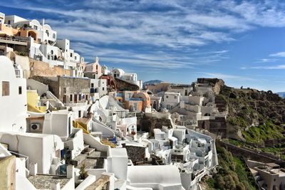 High angle view of buildings in town