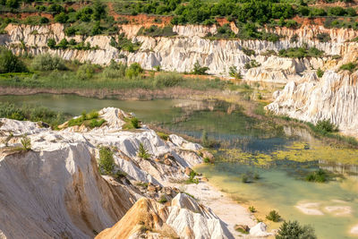 Abstract color sand texture at kaolin mine