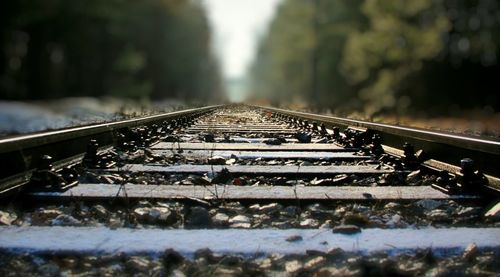 Surface level of railroad tracks