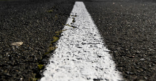 High angle view of road marking on street