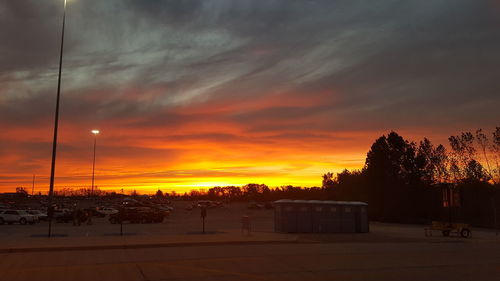 Scenic view of dramatic sky during sunset