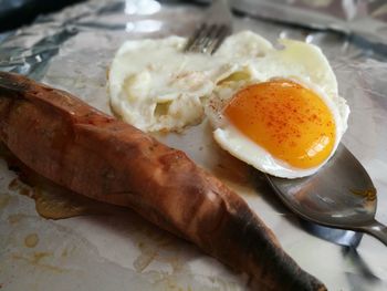 Close-up of breakfast on plate