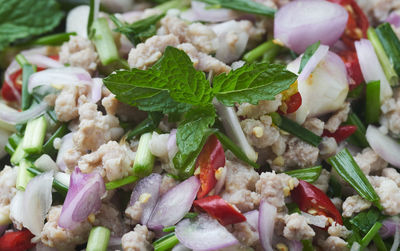 Close-up of chopped vegetables