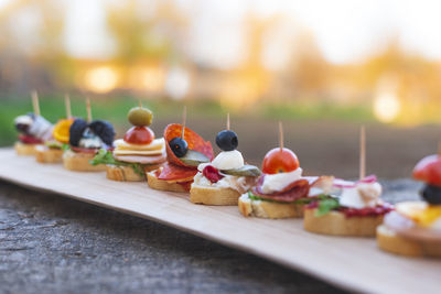 Close-up of dessert on table