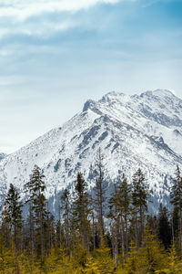 Scenic view of snowcapped mountains against sky. tatra mountains, poland