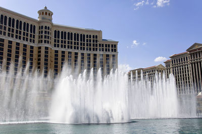 Panoramic view of fountain against sky