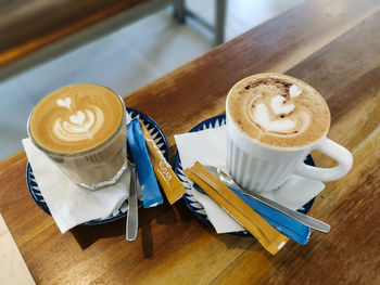 Coffee cup on table