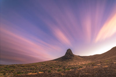 Scenic view of landscape against sky during sunset