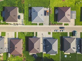 Row of houses in lawn