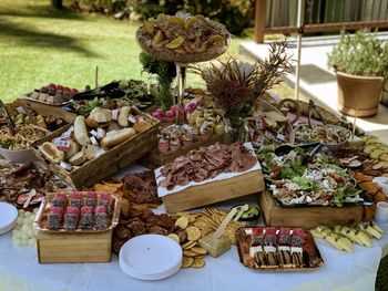 High angle view of vegetables on table