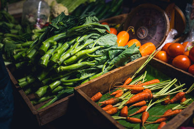 Vegetables for sale in market