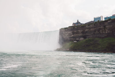 Scenic view of waterfall