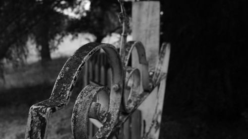 Close-up of rusty metallic structure