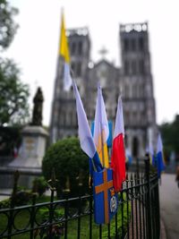 Close-up of flag against sky