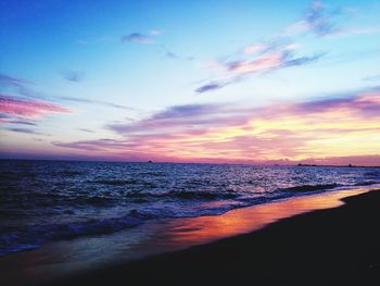 Scenic view of sea during sunset