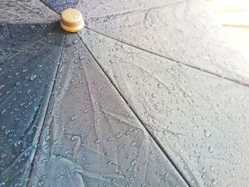 Close-up of wet car windshield during monsoon