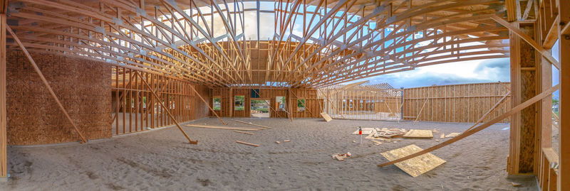 View of construction site in building