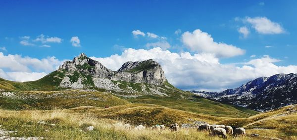 Panoramic view of mountains against sky sedlo