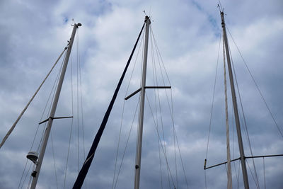 Low angle view of sailboat against sky