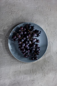 Directly above shot of fruits in bowl on table