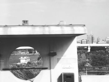 Close-up of bridge against clear sky