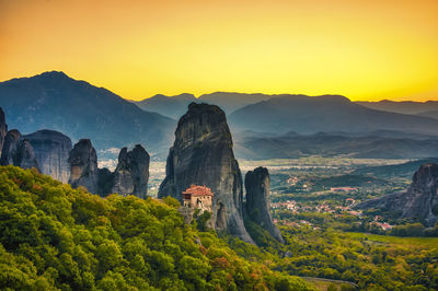 Scenic view of landscape during sunset