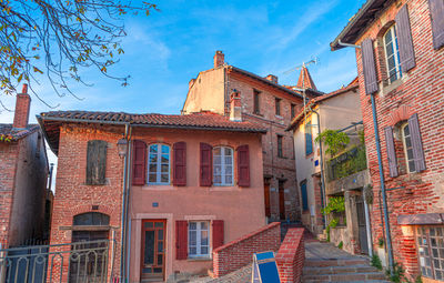 Low angle view of buildings against sky