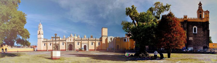 Panoramic view of historic building against sky