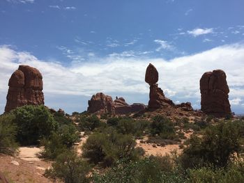Rock formation against sky