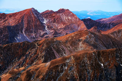 Aerial view of snowcapped mountains