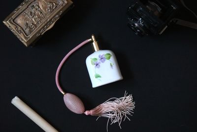 High angle view of flower on table