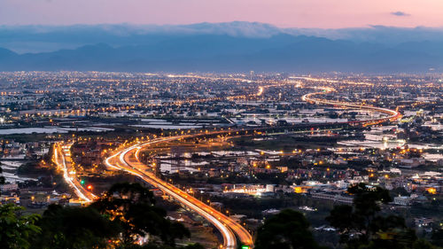 Night view of yilan section of taiwan expressway